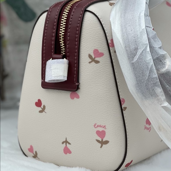 Coach Rowan Satchel in Heart Floral Print - Picture 4 of 12